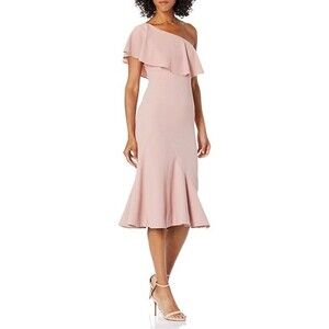 Dress The Population Raquel One Shoulder Dress Blush Pink Women’s Size Large